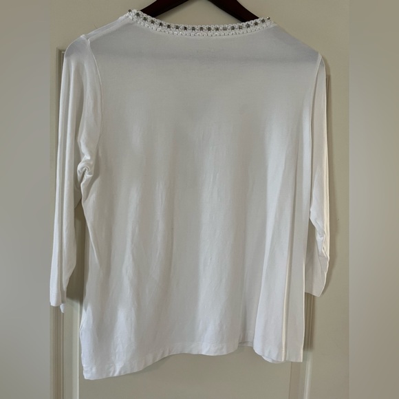 Chico’s Rich White Rayon 3/4 Sleeve Blouse Women’s Size Large - Picture 2 of 12